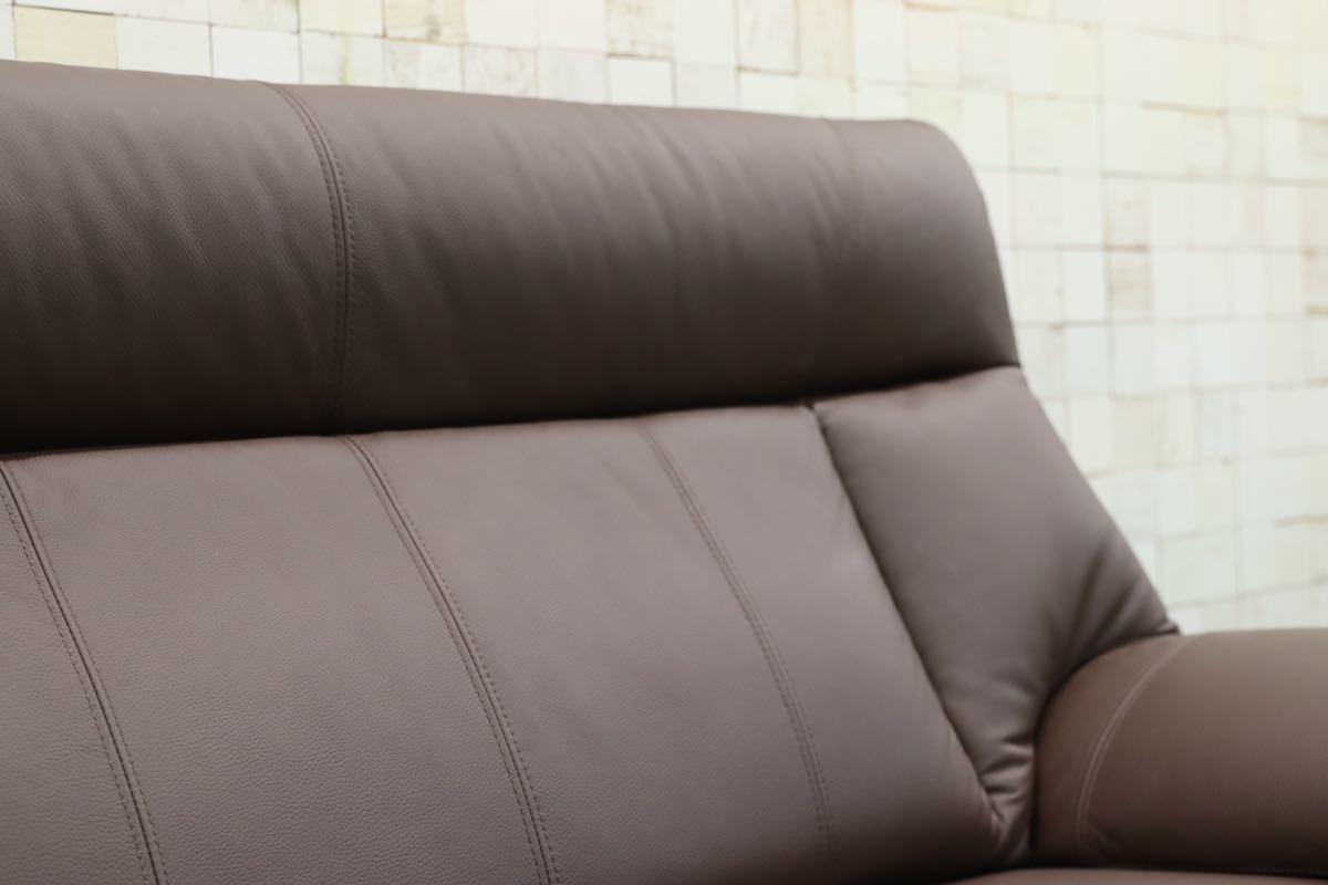 GMFK4○UNKOCHAN FURNITURE / ウンコちゃん 2人掛けソファ ラブソファ 2シーター 長椅子 ダークブラウン 本革