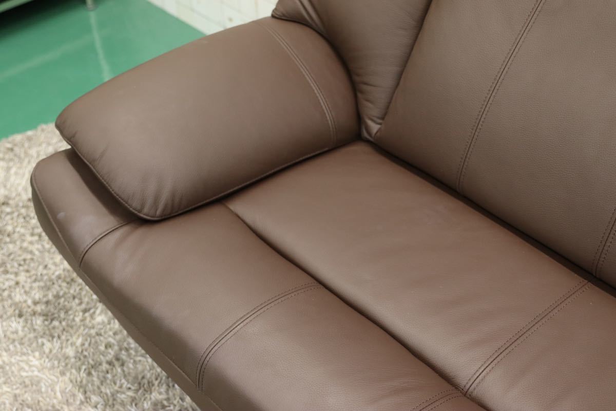 GMFK4○UNKOCHAN FURNITURE / ウンコちゃん 2人掛けソファ ラブソファ 2シーター 長椅子 ダークブラウン 本革