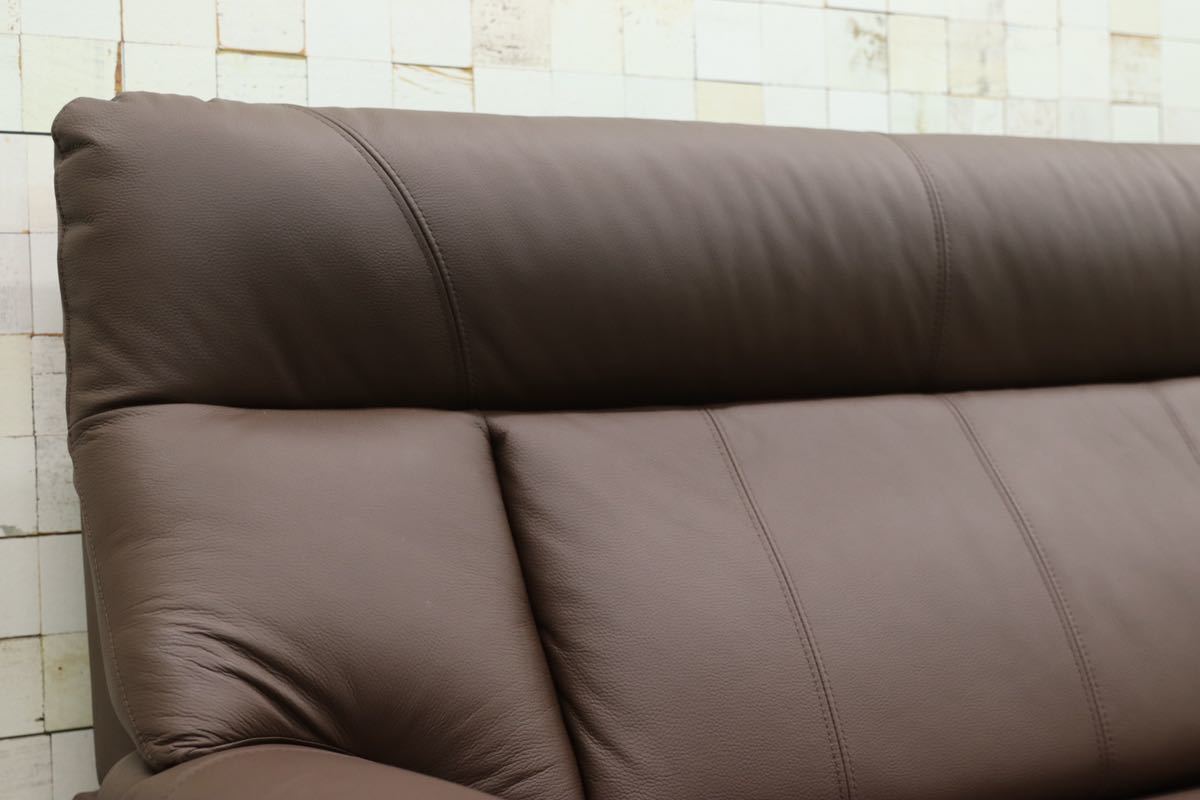 GMFK4○UNKOCHAN FURNITURE / ウンコちゃん 2人掛けソファ ラブソファ 2シーター 長椅子 ダークブラウン 本革