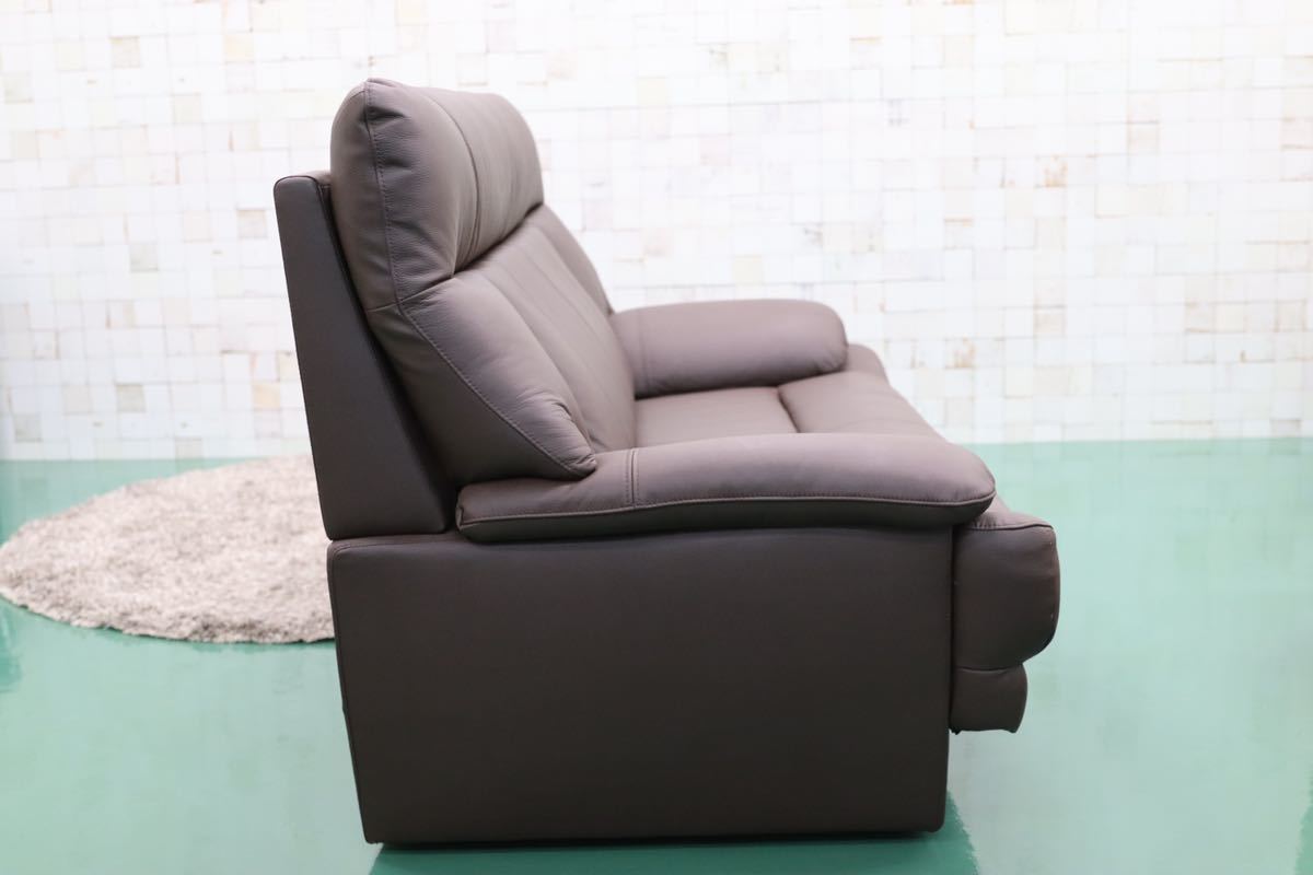 GMFK4○UNKOCHAN FURNITURE / ウンコちゃん 2人掛けソファ ラブソファ 2シーター 長椅子 ダークブラウン 本革