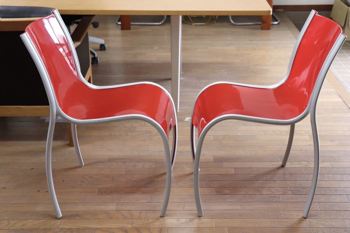 GMFS5F○Kartell / カルテル FPEチェア RonArad ロン・アラッド スタッキングチェア ダイニングチェア 椅子 2脚セット 定価約11.4万