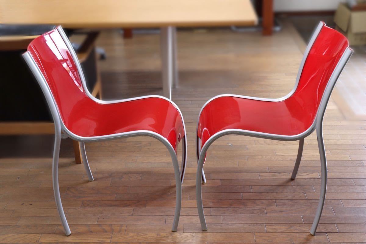 GMFS5I○Kartell / カルテル FPEチェア RonArad ロン・アラッド スタッキングチェア ダイニングチェア 椅子 2脚セット 定価約11.4万