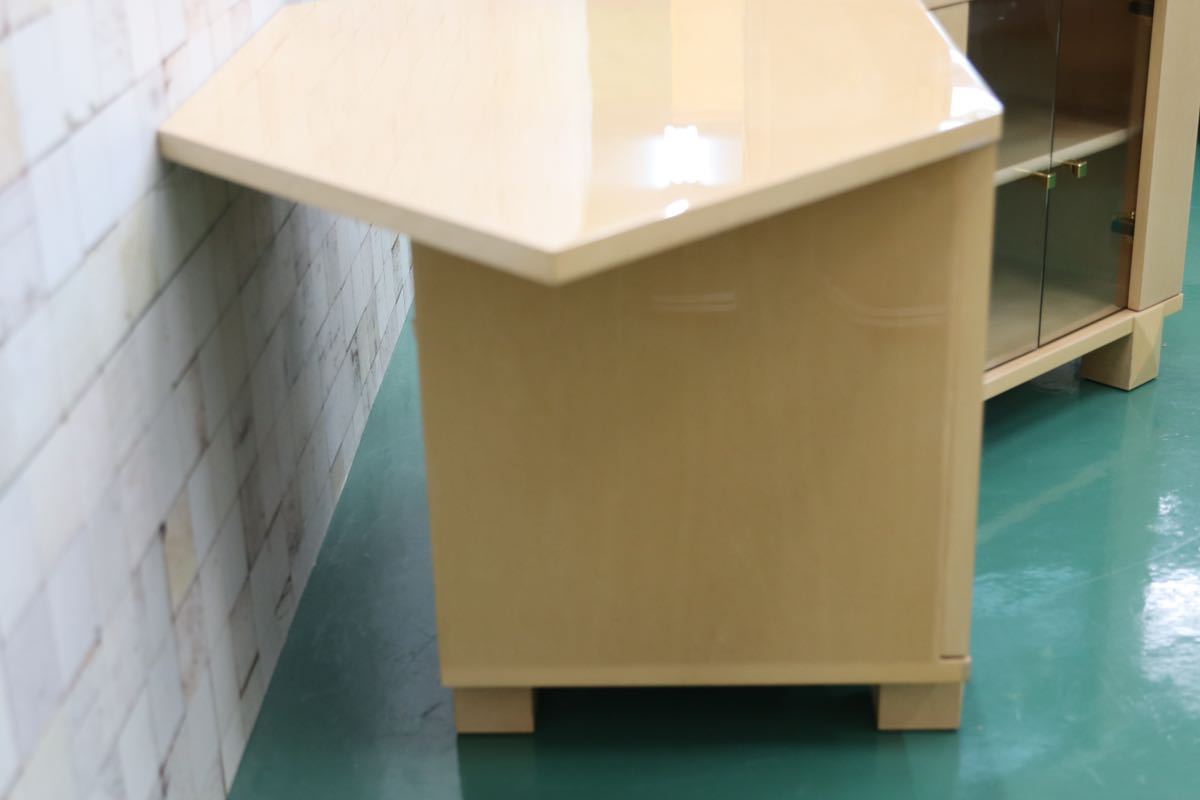 GMES2○IDC大塚家具 スプレンダー コーナーキャビネット テレビボード リビングボード サイドボード 2点セット メープル材