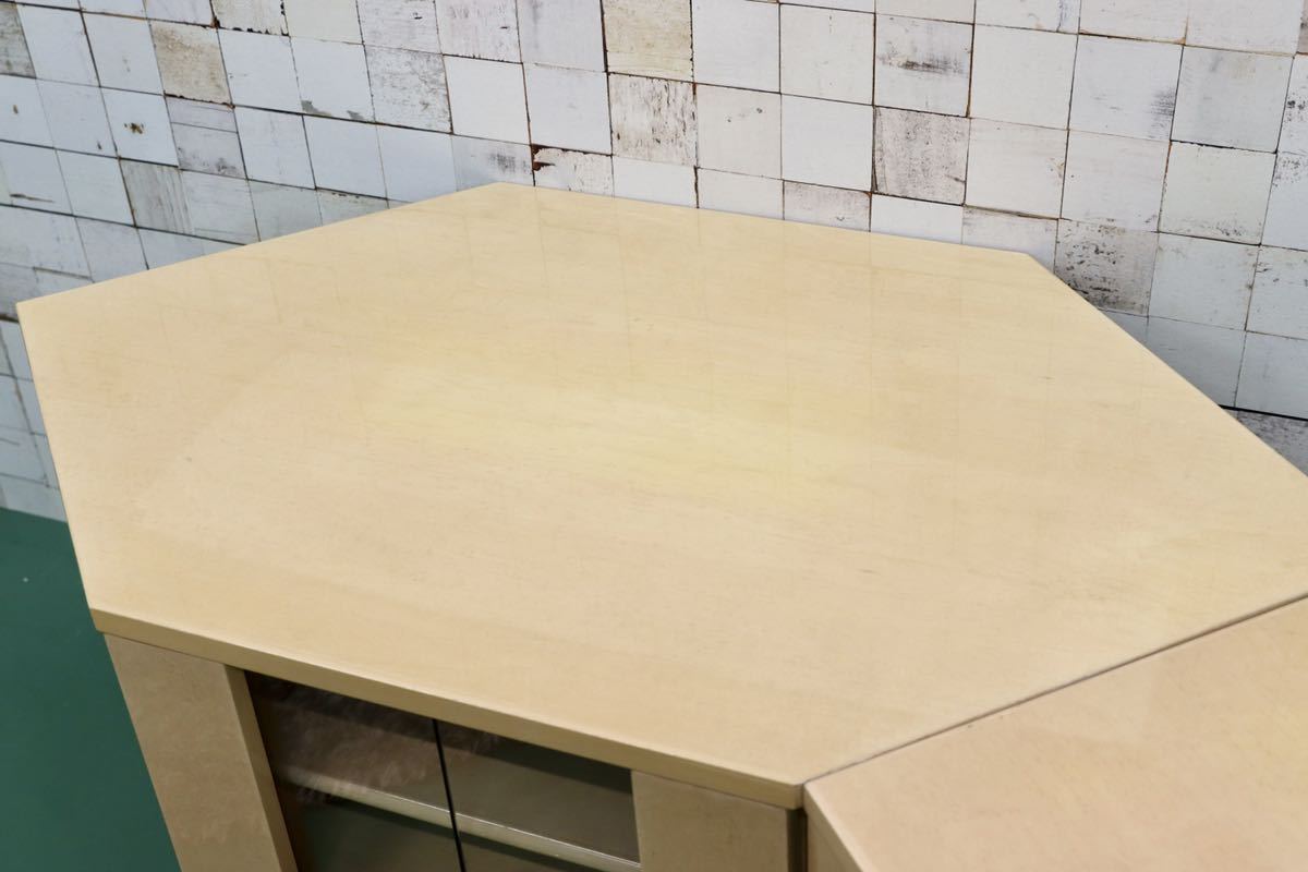 GMES2○IDC大塚家具 スプレンダー コーナーキャビネット テレビボード リビングボード サイドボード 2点セット メープル材