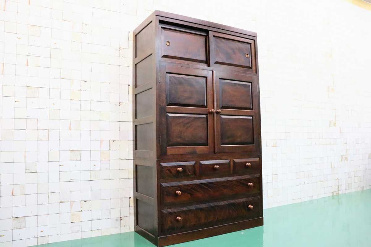 GMFT33○松本民芸家具 D型 和箪笥 整理箪笥 整理タンス 和家具 着物 最高級 ミズメザクラ 無垢材 定価約65万
