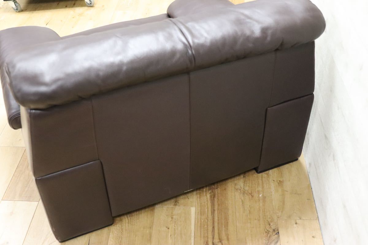 GMFN10A○karimoku / カリモク 1人掛けソファ シングルソファ 総本革 定価約27万 応接 肘掛け椅子 高級 家具 モダン 廃番