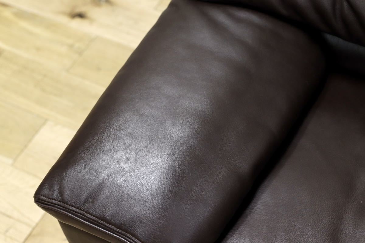 GMFN10A○karimoku / カリモク 1人掛けソファ シングルソファ 総本革 定価約27万 応接 肘掛け椅子 高級 家具 モダン 廃番