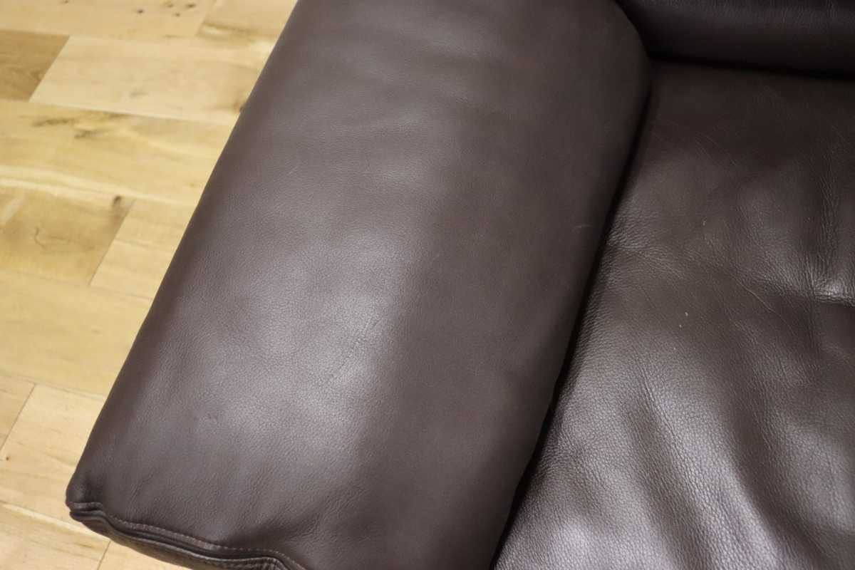 GMFN10B○karimoku / カリモク 1人掛けソファ シングルソファ 総本革 定価約27万 応接 肘掛け椅子 高級家具 モダン 廃番