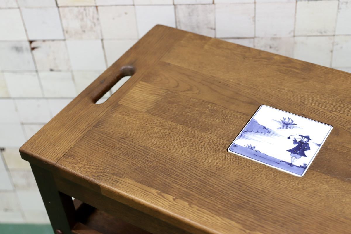 GMFT46○MORITA / モリタインテリア 木製 ワゴン サイドテーブル カントリー ラック 国産家具 アンティーク調