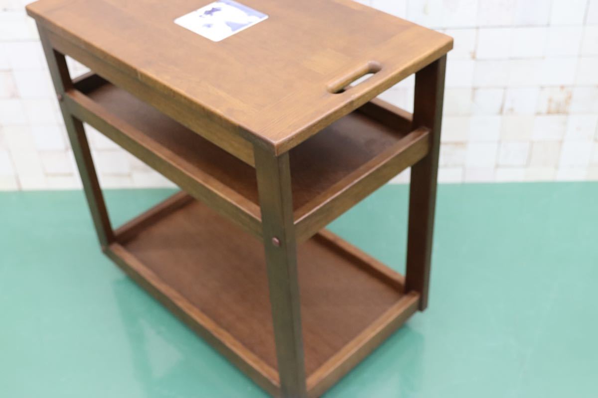 GMFT46○MORITA / モリタインテリア 木製 ワゴン サイドテーブル カントリー ラック 国産家具 アンティーク調