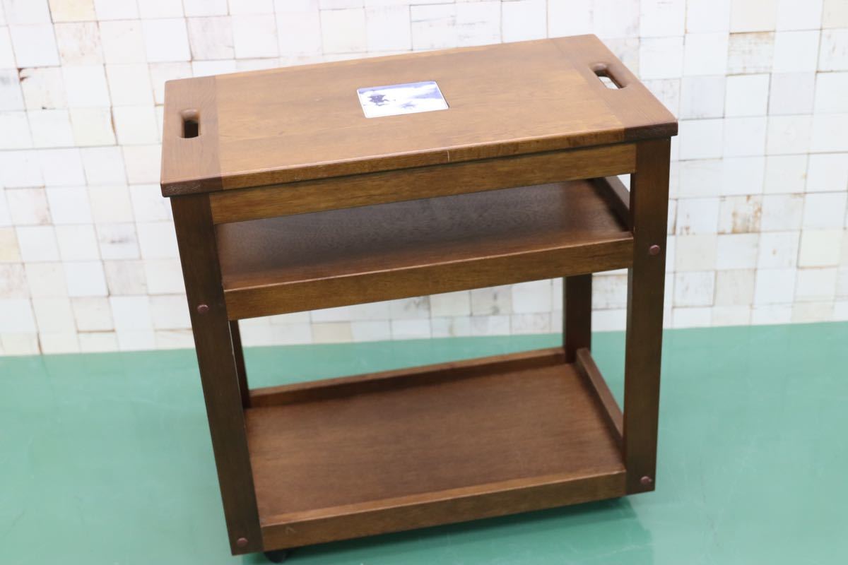 GMFT46○MORITA / モリタインテリア 木製 ワゴン サイドテーブル カントリー ラック 国産家具 アンティーク調