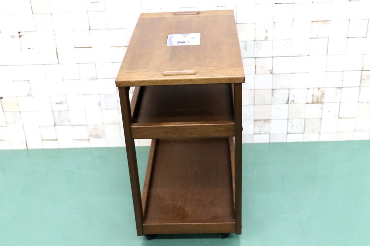 GMFT46○MORITA / モリタインテリア 木製 ワゴン サイドテーブル カントリー ラック 国産家具 アンティーク調