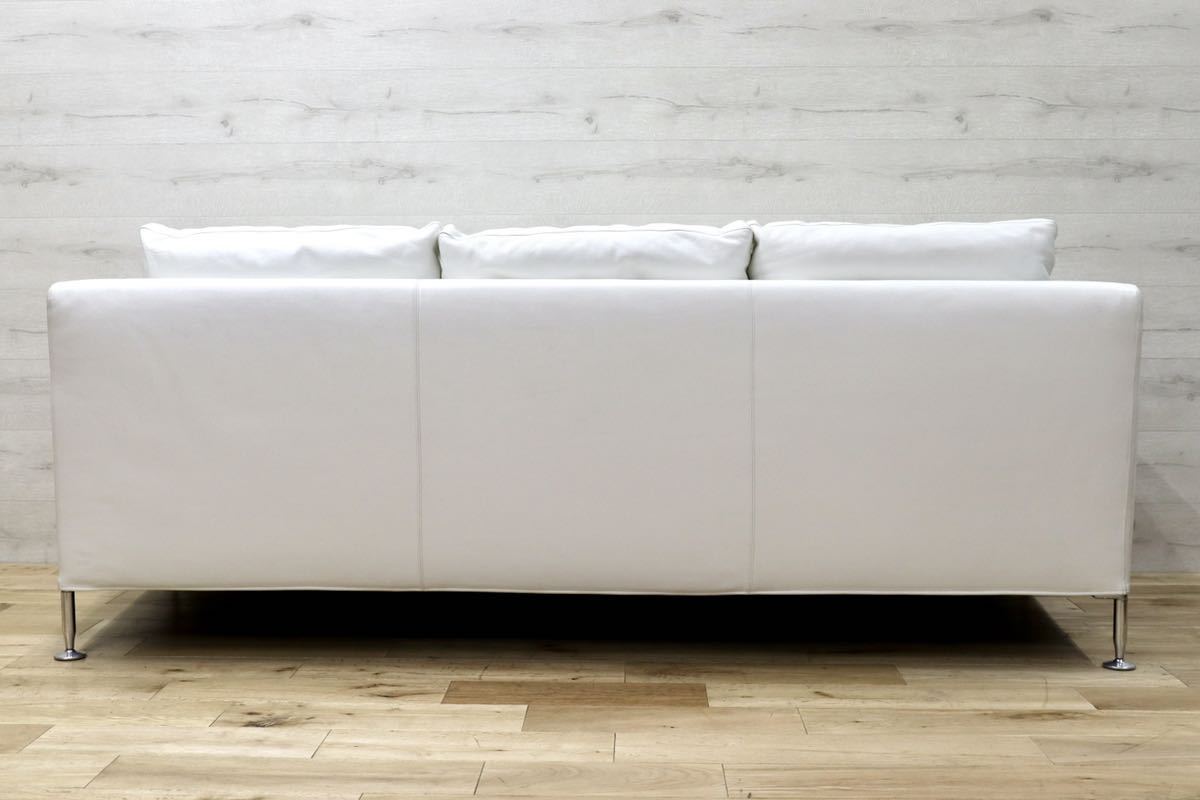 GMFO2○B&B ITALIA HARRY ハリー 3人掛けソファ トリプルソファ 白総革 定価187〜234万 Antonio Citterio アントニオ・チッテリオ