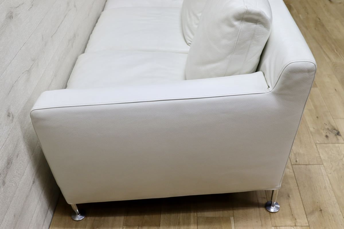 GMFO2○B&B ITALIA HARRY ハリー 3人掛けソファ トリプルソファ 白総革 定価187〜234万 Antonio Citterio アントニオ・チッテリオ