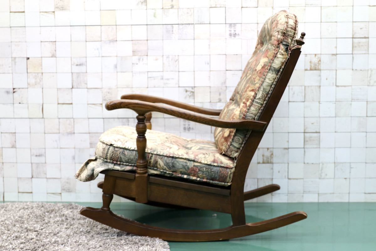 GMFT72○HIDA / 飛騨産業 キツツキ 穂高 ロッキングチェア 揺り椅子 楢材 レトロ カフェ チェア