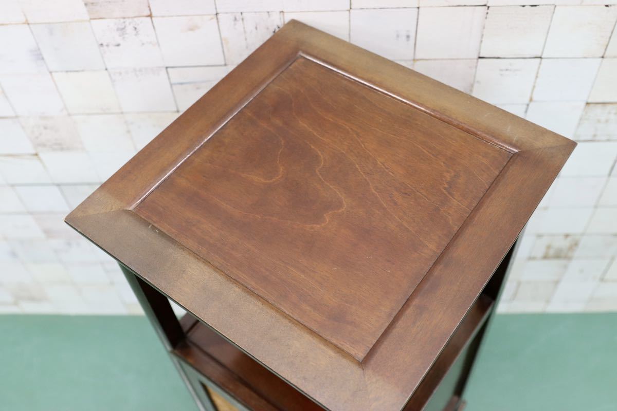 GMFN62○松本民芸家具 A型電話台 ミズメザクラ 民芸家具 飾り台 花台 クズ布 アンティーク レトロ 和室 座敷 和家具 和モダン