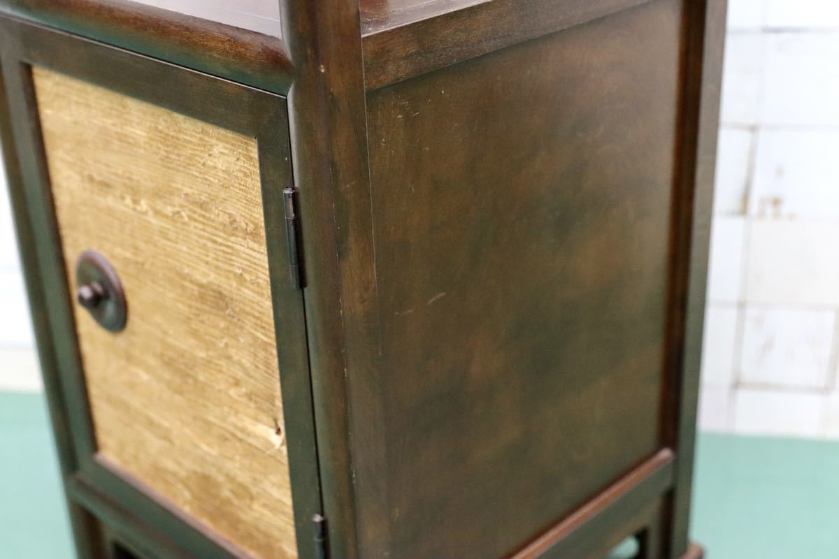 GMFN62○松本民芸家具 A型電話台 ミズメザクラ 民芸家具 飾り台 花台 クズ布 アンティーク レトロ 和室 座敷 和家具 和モダン