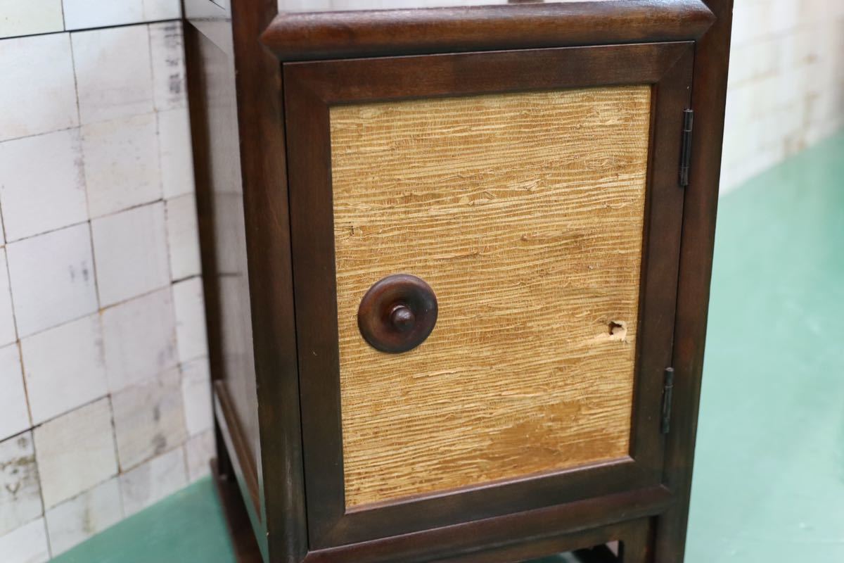 GMFN62○松本民芸家具 A型電話台 ミズメザクラ 民芸家具 飾り台 花台 クズ布 アンティーク レトロ 和室 座敷 和家具 和モダン