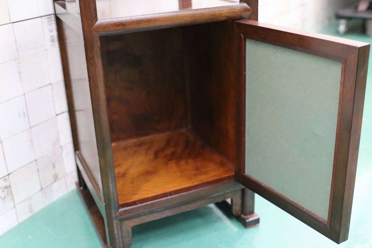 GMFN62○松本民芸家具 A型電話台 ミズメザクラ 民芸家具 飾り台 花台 クズ布 アンティーク レトロ 和室 座敷 和家具 和モダン