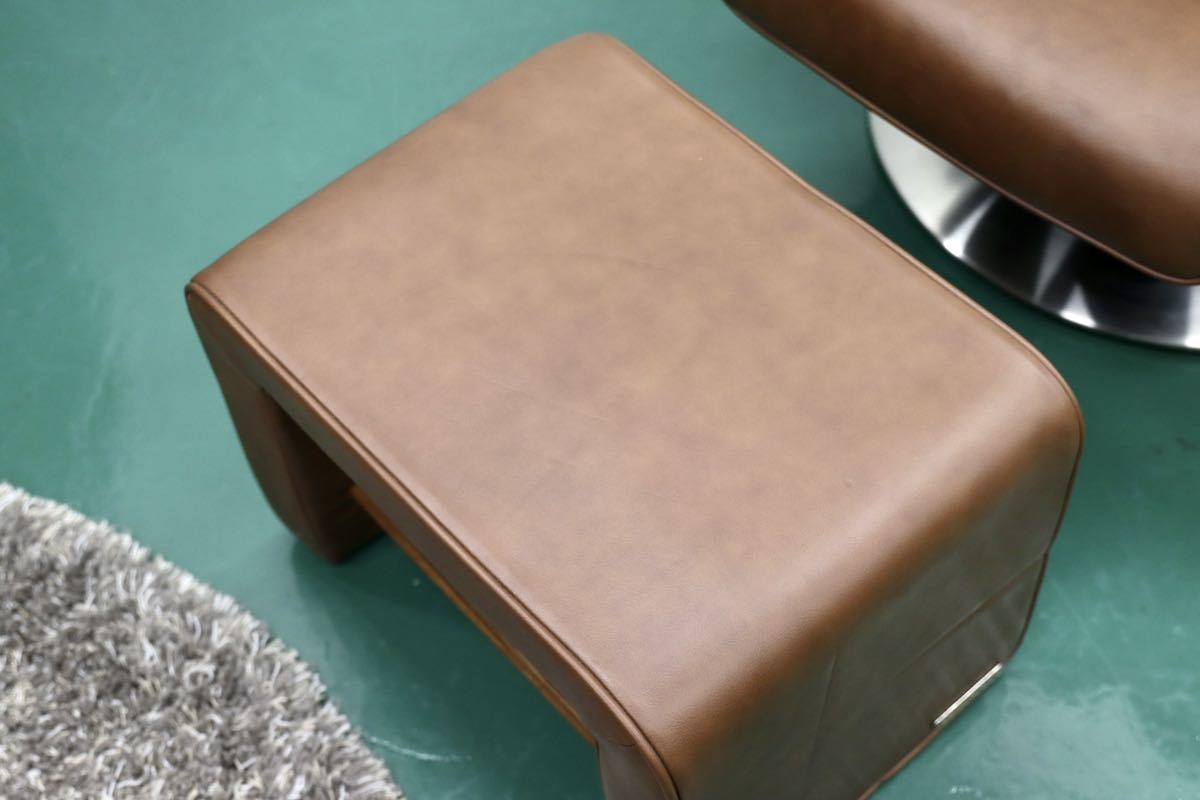 GMFK156○IDC大塚家具 KEN OKUYAMA 総革 リクライニングチェア オットマン パーソナルチェア 奥山清行 ローズウッド 定価37.8万