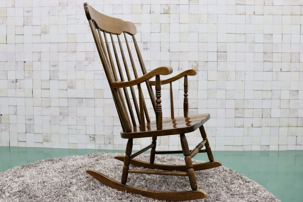 GMFN56○ヒダダイネット ロッキングチェア 揺り椅子 アンティーク チェア 椅子 木製 カントリー 古民家 飛騨家具