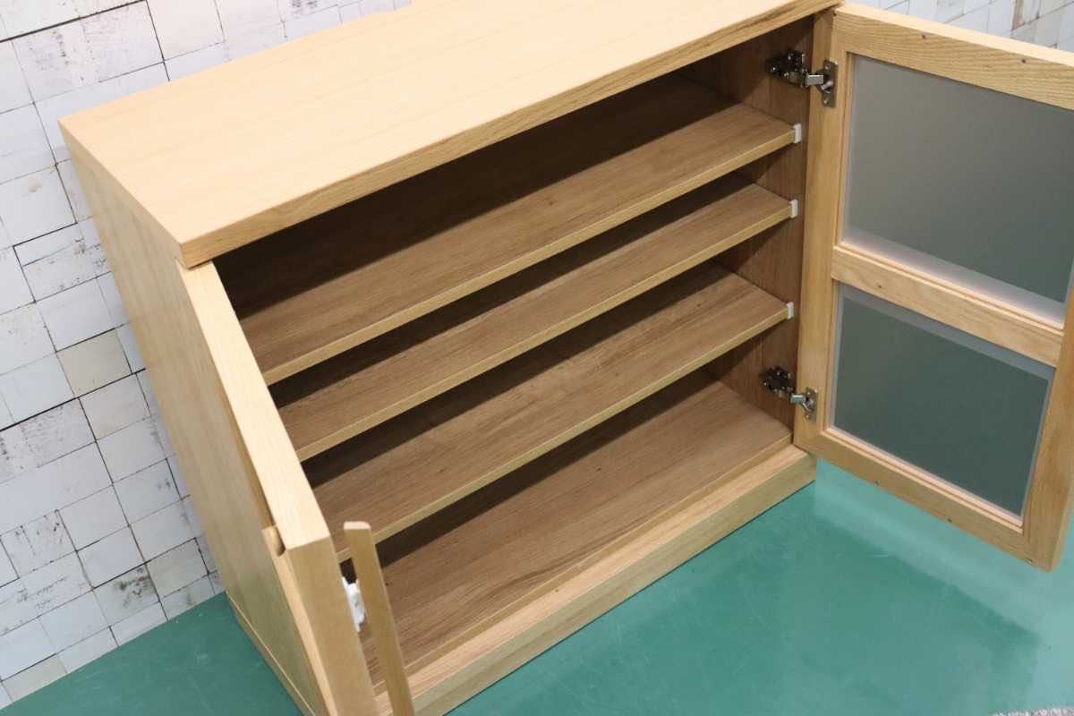 GMFH57○MORITA / モリタインテリア トランク キャビM キャビネット 食器棚 収納棚 レンジ台 ナチュラル オーク材 北欧スタイル