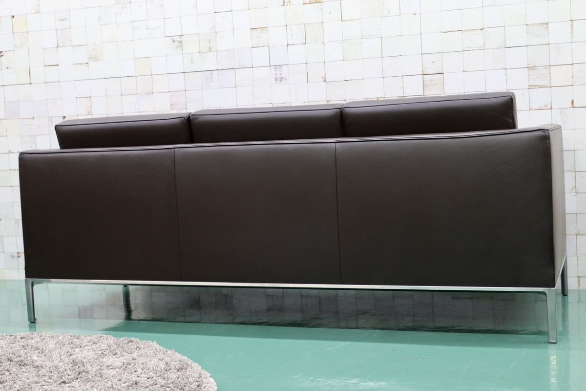 GMFN67○Cassina / カッシーナ GRAB グラブ 3人掛けソファ トリプルソファ ダークブラウン 総革 定価約120万 短期展示品