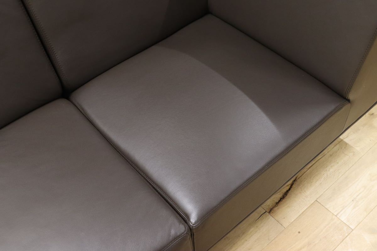 GMFS44○BoConcept / ボーコンセプト 2人掛けワイドソファ ラブソファ システムソファ 本革 ダークブラウン 北欧デンマーク