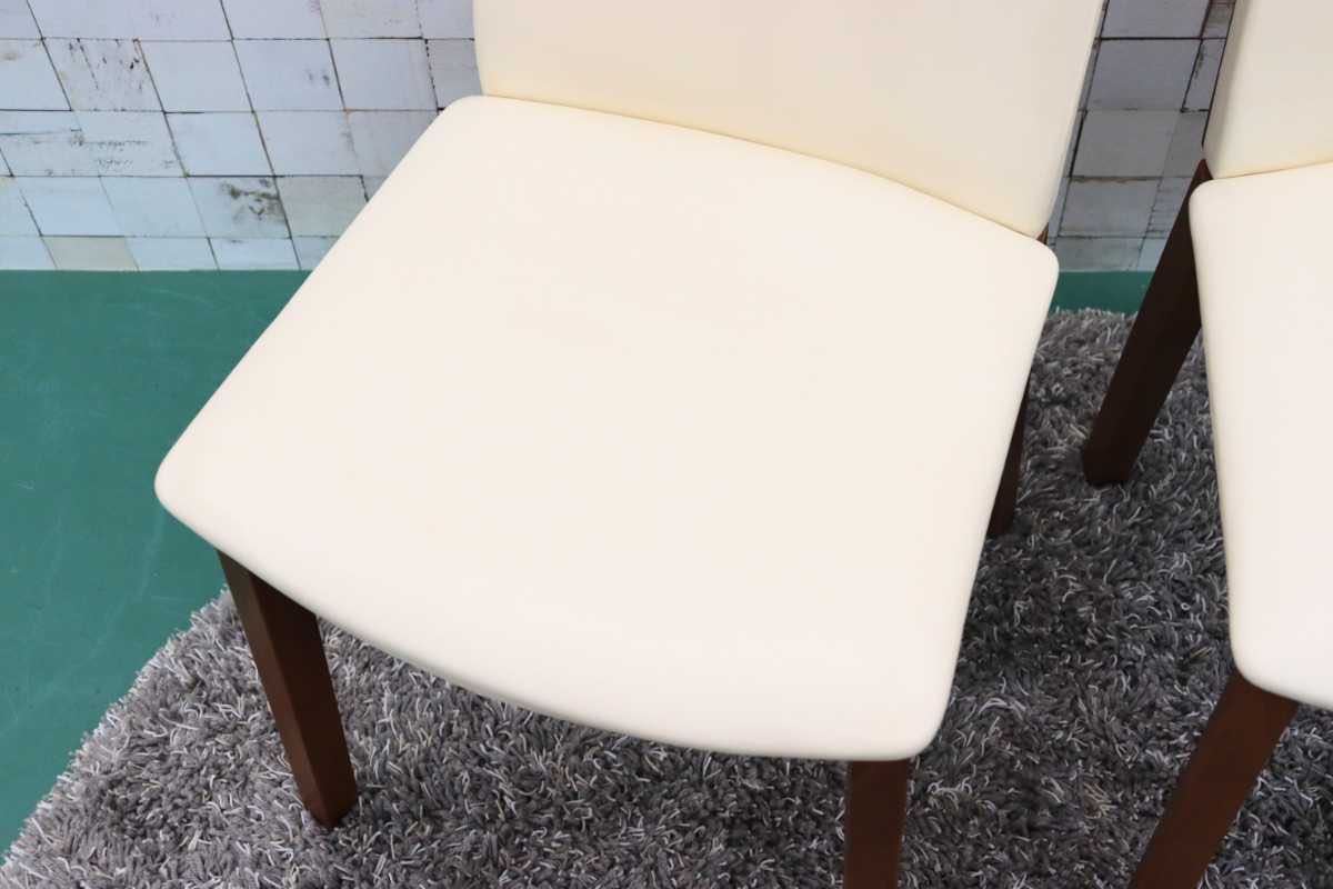 GMFK158B○Skovby / スコービー SM51K ダイニングチェア チェア 椅子 北欧家具 希少 デンマーク レザー クリーム 2脚セット ACTUS