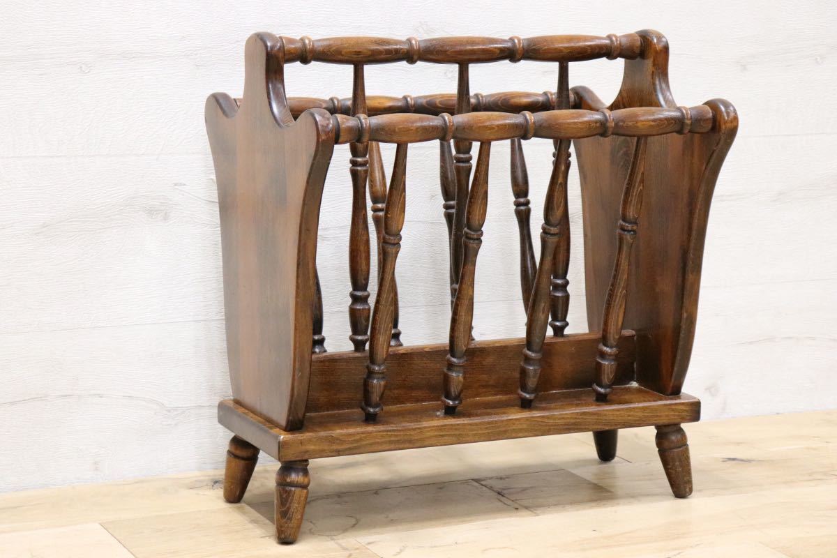 GMFH75I○飛騨産業 / HIDA キツツキ マガジンラック ブックスタンド スリッパラック 木製 雑誌 本 収納