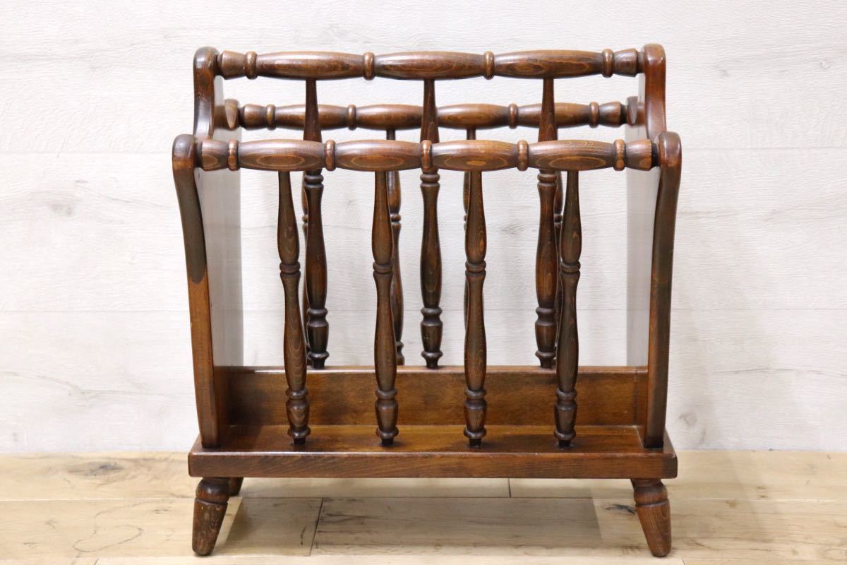 GMFH75I○飛騨産業 / HIDA キツツキ マガジンラック ブックスタンド スリッパラック 木製 雑誌 本 収納