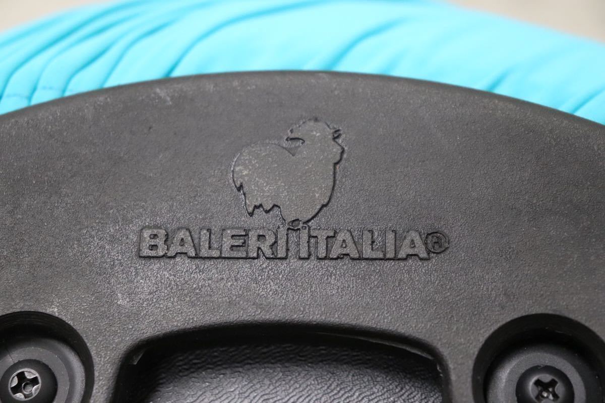 GMFN19A○Baleri Italia / バレリ イタリア Tatino タティーノ スツール オットマン ブルー 定価約8.2万 新規張替え済