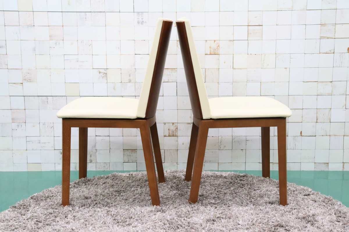 GMFK158C○Skovby / スコービー SM51K ダイニングチェア チェア 椅子 北欧家具 希少 デンマーク レザー クリーム 2脚セット ACTUS