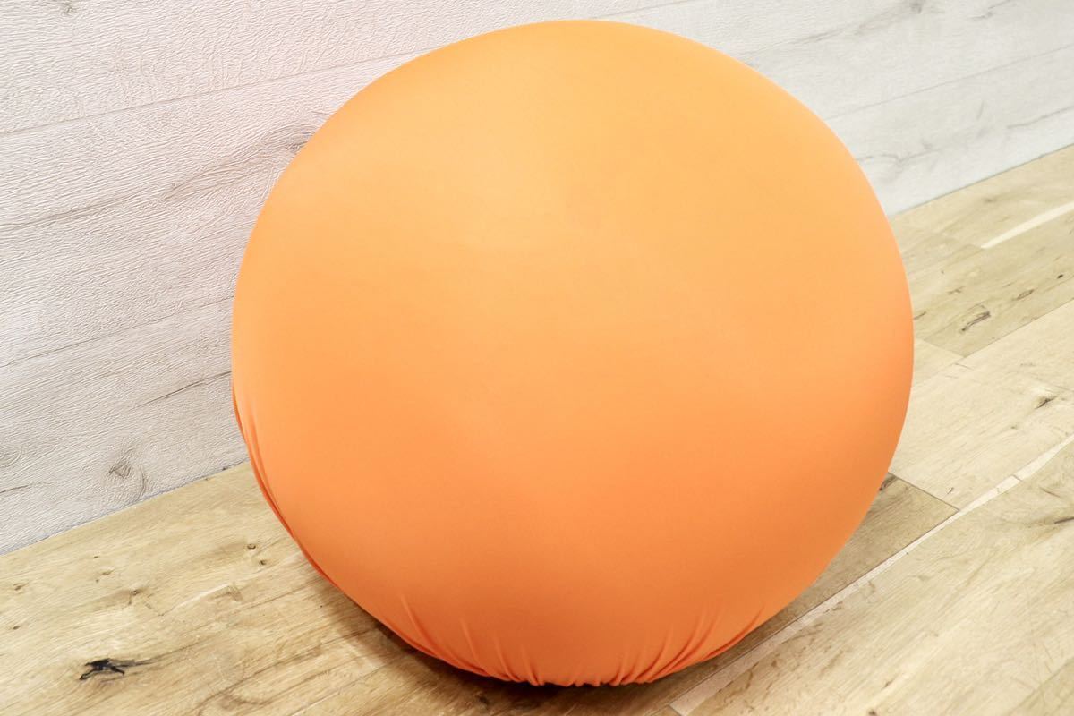 GMFN19B○Baleri Italia / バレリ イタリア Tatino タティーノ スツール オットマン オレンジ 定価約8.2万 新規張替え済