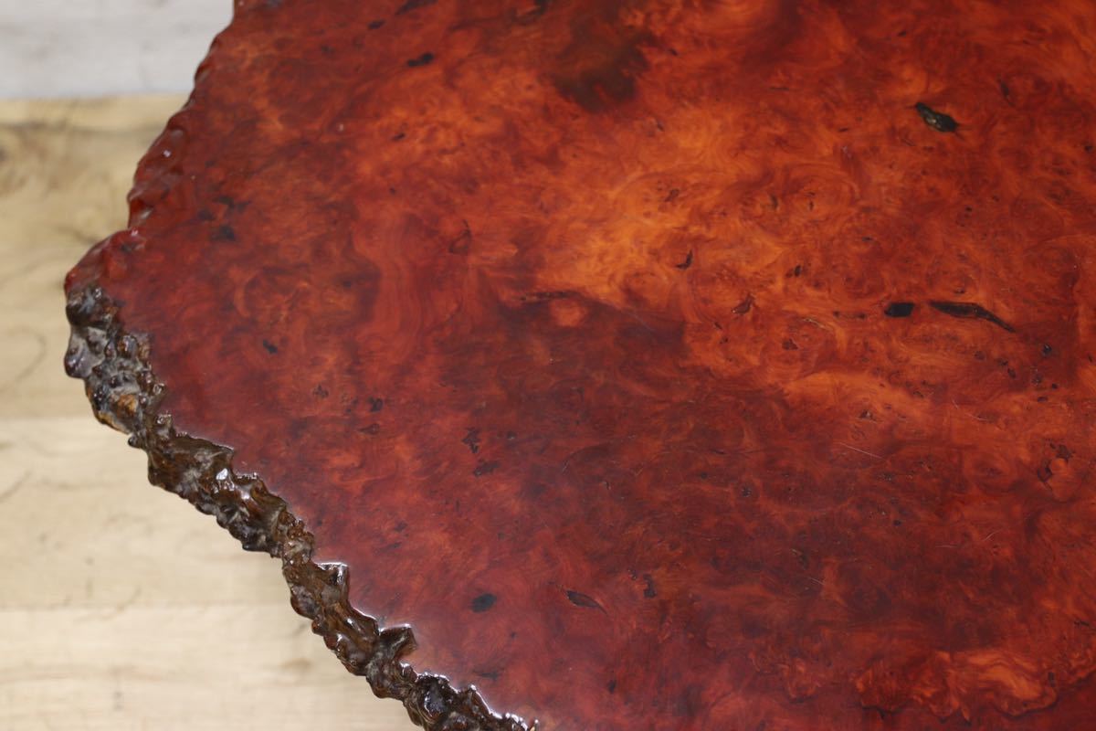 GMFH77○花梨材 瘤 玉杢 座卓 唐木 ローテーブル リビングテーブル 和室 座敷 和モダン 小振り