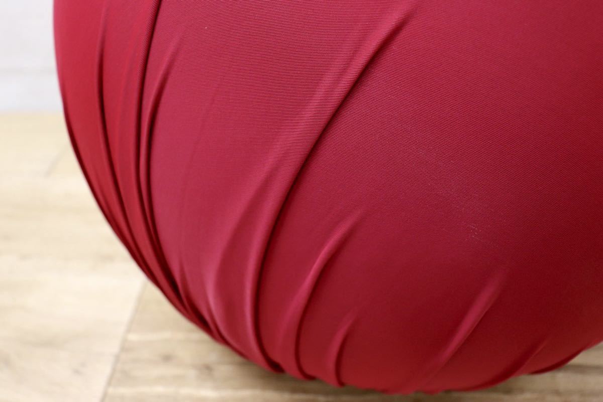 GMFN19K○Baleri Italia / バレリ イタリア Tatino タティーノ スツール オットマン ワインレッド 定価約8.2万 新規張替え済