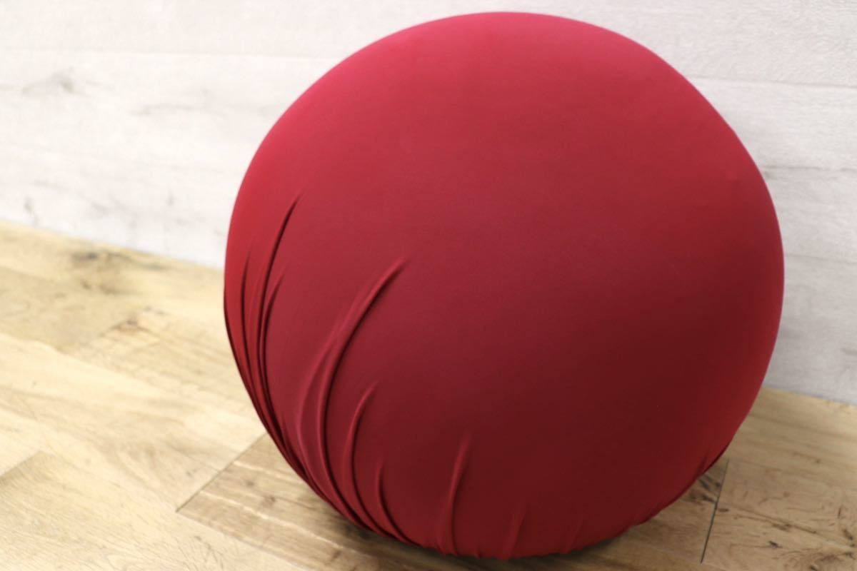 GMFN19K○Baleri Italia / バレリ イタリア Tatino タティーノ スツール オットマン ワインレッド 定価約8.2万 新規張替え済