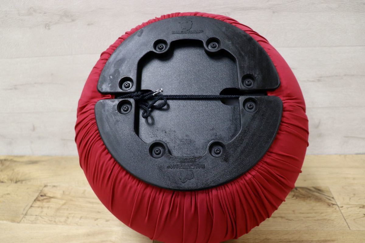 GMFN19K○Baleri Italia / バレリ イタリア Tatino タティーノ スツール オットマン ワインレッド 定価約8.2万 新規張替え済