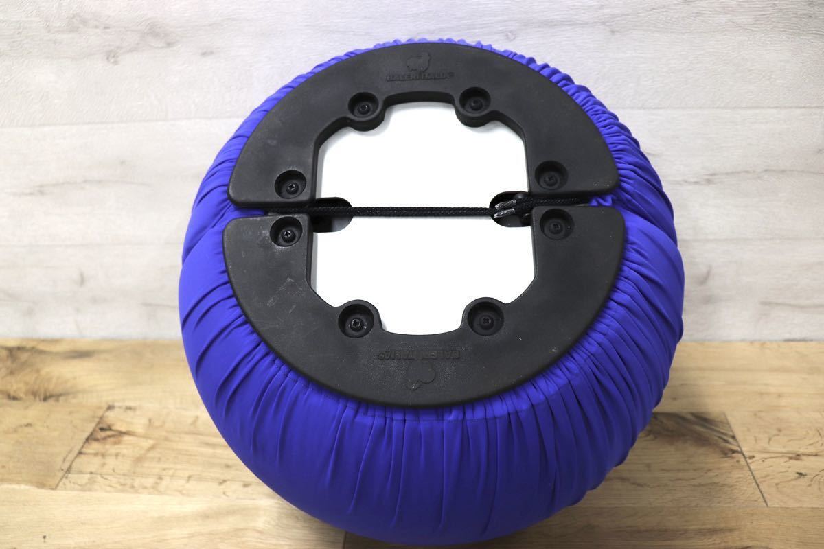 GMFN19L○Baleri Italia / バレリ イタリア Tatino タティーノ スツール オットマン コバルトブルー 定価約8.2万 新規張替え済