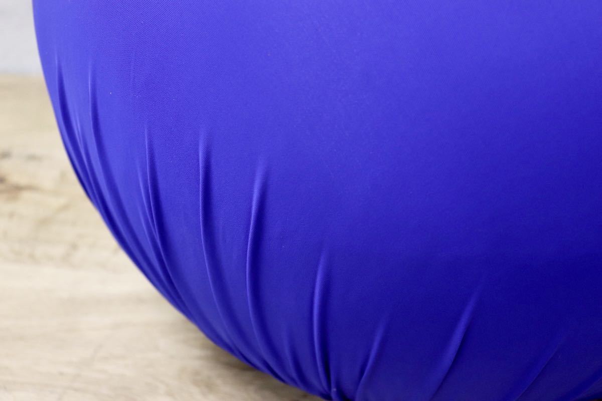 GMFN19L○Baleri Italia / バレリ イタリア Tatino タティーノ スツール オットマン コバルトブルー 定価約8.2万 新規張替え済