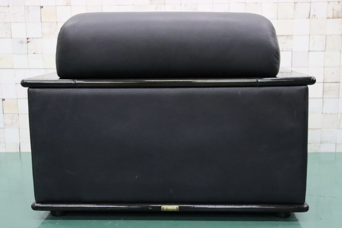 GMFK173A○YAMAHA / ヤマハ シングルソファ 1人掛けソファ 応接 ラウンジチェア アームチェア ブラック 本革 希少 国産ヴィンテージ