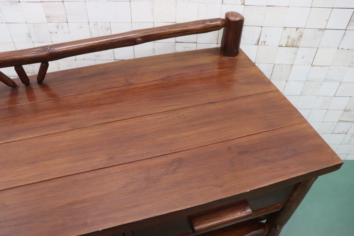 GMFN89A○コンソール 飾り台 サイドボード リビングボード キャビネット 作業台 店舗什器 アジアン カントリー 古木 古材