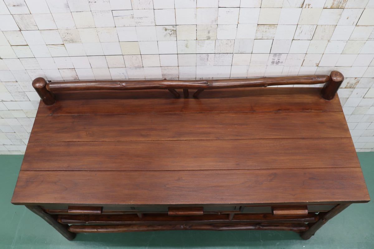 GMFN89A○コンソール 飾り台 サイドボード リビングボード キャビネット 作業台 店舗什器 アジアン カントリー 古木 古材