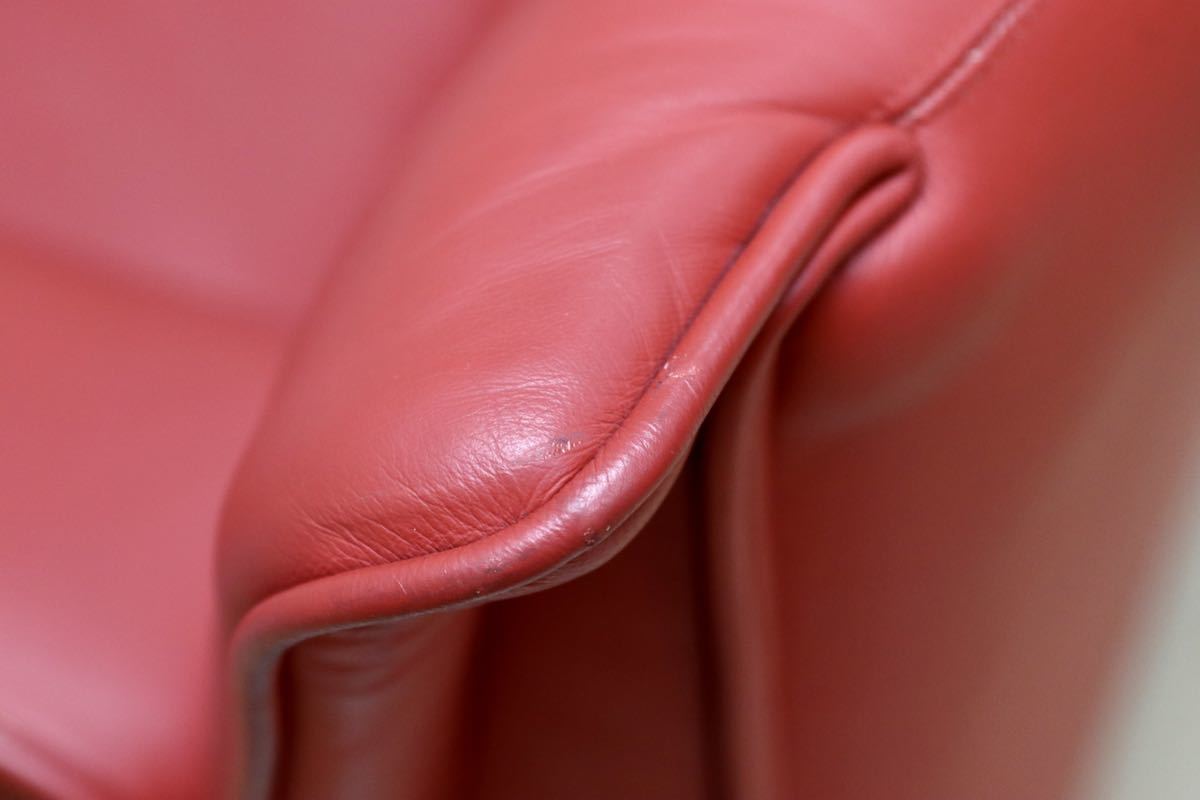 GMFN90E○B&B ITALIA Lauriana Lounge Chair by Afra & Tobia 超レア 2人掛けソファ ラブソファ 赤 総本革 ヴィンテージ 展示品