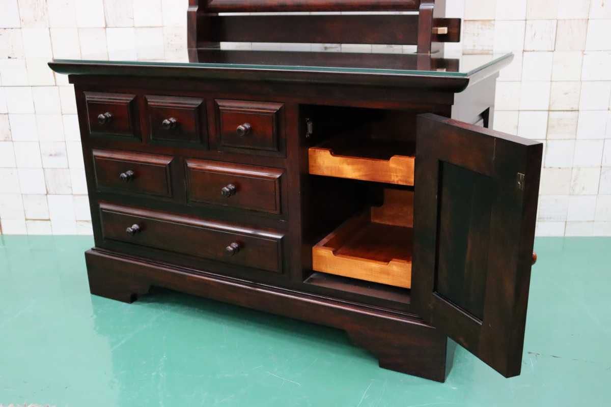 GMFH276○九州民芸家具 鏡台 ドレッサー 桜材 天然木 伝統工芸 和家具 和室 検)松本民芸家具 北海道民芸家具