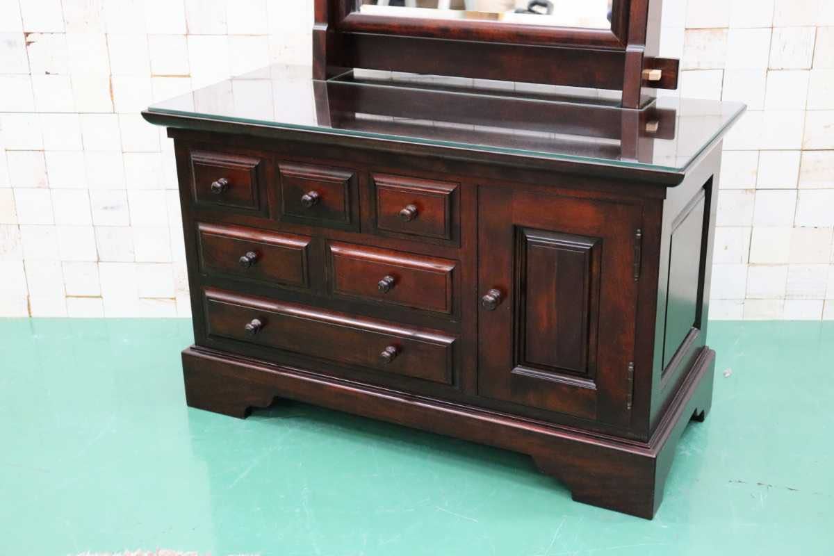 GMFH276○九州民芸家具 鏡台 ドレッサー 桜材 天然木 伝統工芸 和家具 和室 検)松本民芸家具 北海道民芸家具