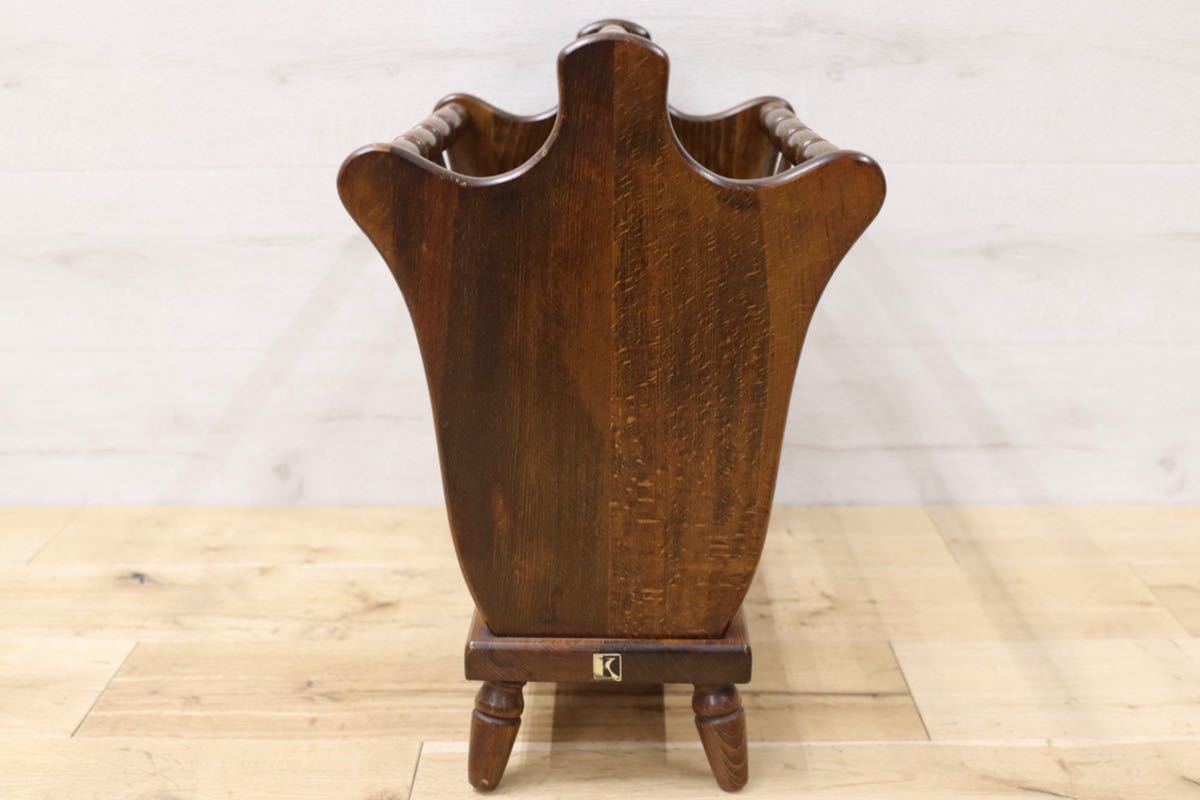 GMFT120○飛騨産業 / HIDA キツツキ マガジンラック スリッパラック ブックスタンド 木製 レトロ アンティーク