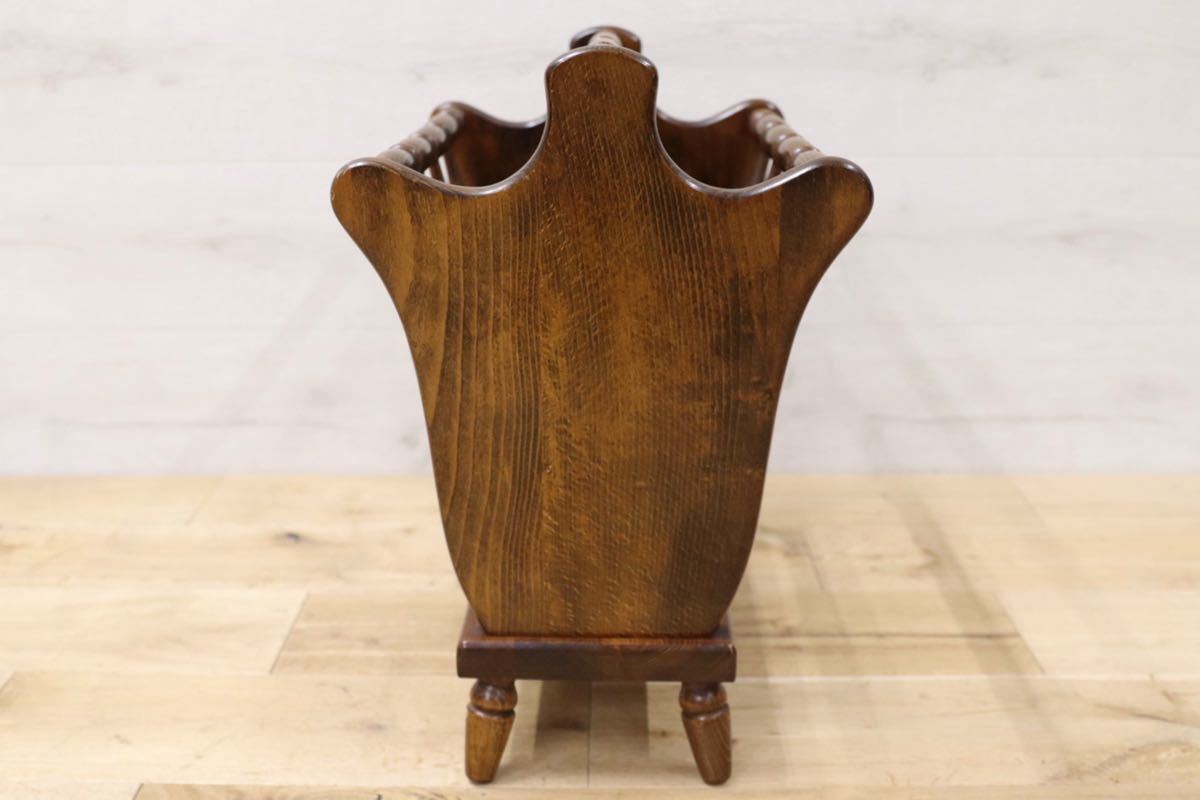 GMFT120○飛騨産業 / HIDA キツツキ マガジンラック スリッパラック ブックスタンド 木製 レトロ アンティーク