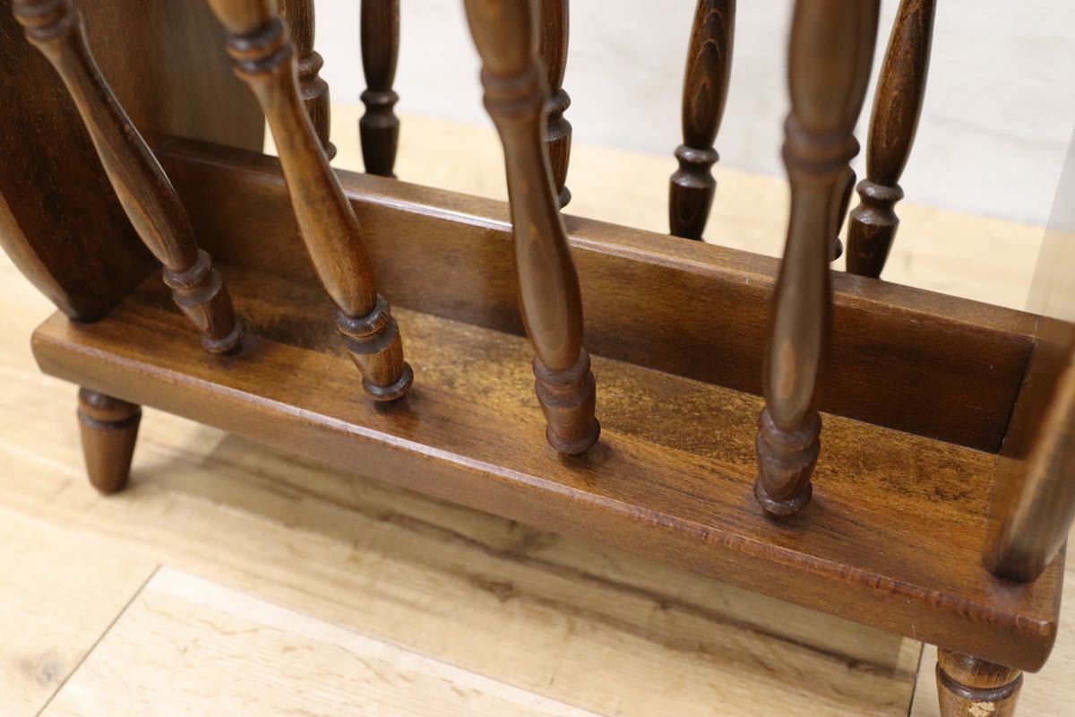 GMFT120○飛騨産業 / HIDA キツツキ マガジンラック スリッパラック ブックスタンド 木製 レトロ アンティーク