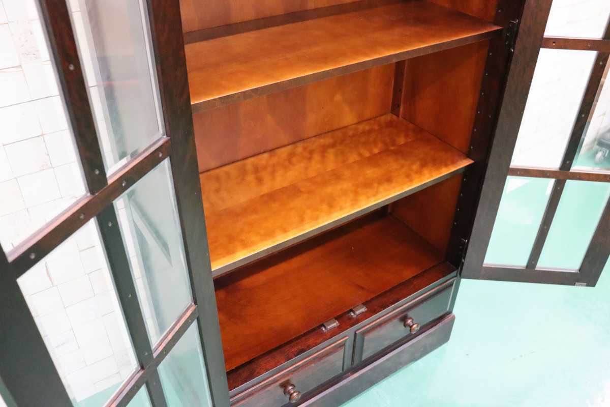 GMFS14○北海道民芸家具 本棚 書棚 ブックシェルフ 飾り棚 キャビネット 民芸家具 樺材 和家具 古民家 和モダン 定価約30万